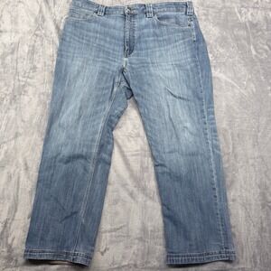 Duluth Trading Ballroom Double Flex Jeans Mens 40x30(28) Dark Wash Stretch Denim